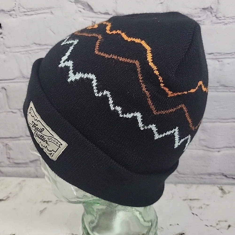 Fuel Good Trail Butter Beanie Hat Cap‎ Black with Print Unisex Winter
